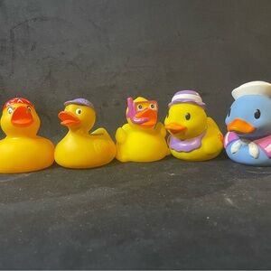 Lot Of 5 Rubber Large Duck